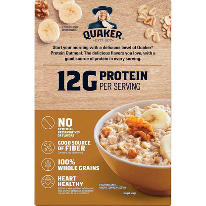 Quaker Instant Oatmeal Cranberry Almond – Fast Office Breakfast for Focused Workdays, 10g Protein Single-Serve Packets