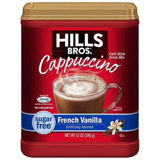 Hills Bros. Sugar Free French Vanilla Instant Cappuccino – Café-Quality Vanilla Indulgence at Home, No Espresso Bar Needed