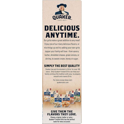 Quaker Instant Grits Variety Pack – 100 Calorie Single-Serve Breakfasts with Iron and Calcium, 10 Count