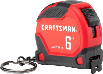 CRAFTSMAN Mini Tape Measure – Truck Dashboard Backup for Contractors, 6 FT Keychain Ready