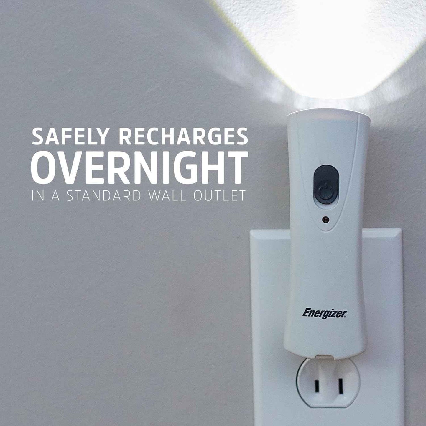 Energizer Weatheready Plug-in Emergency Light – Everyday Household Flashlight for Garage, Office, and Apartment, Stays Charged Always