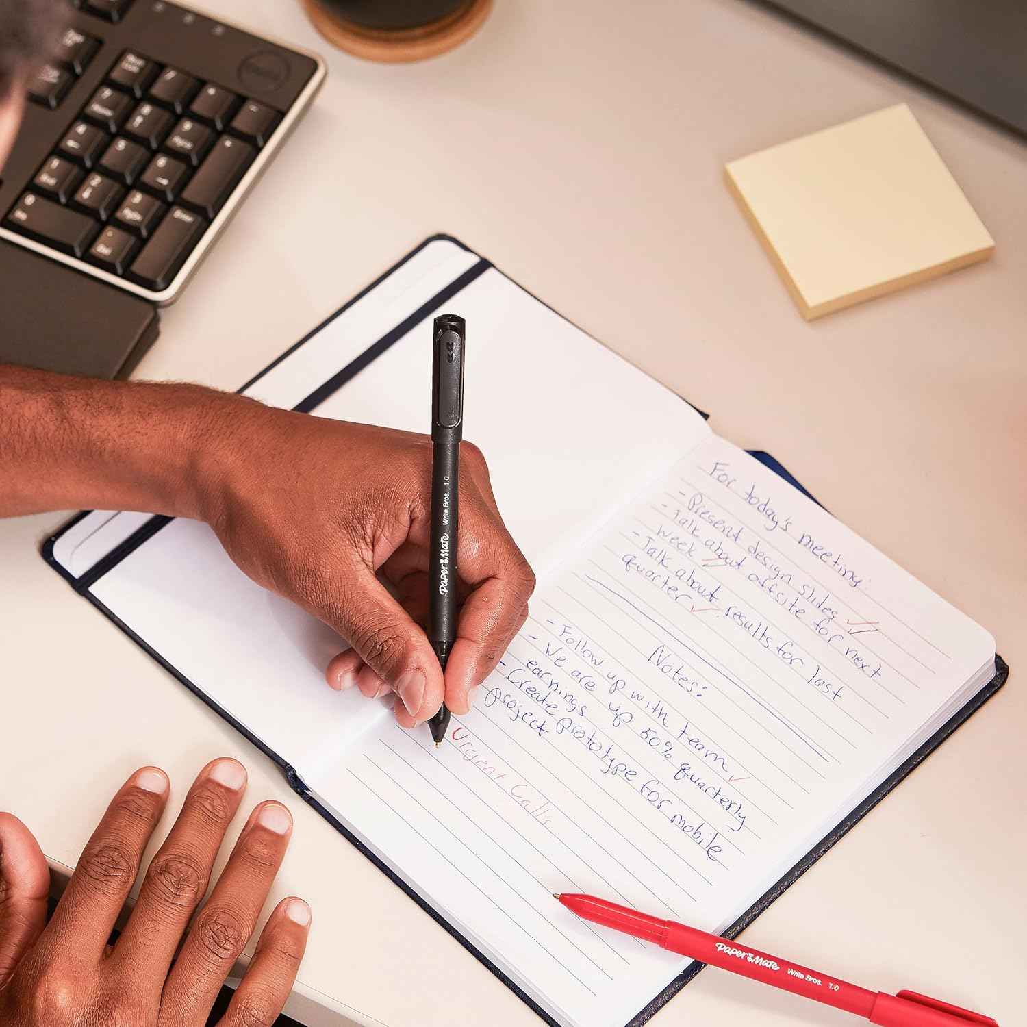 Paper Mate Write Bros Stick Pen – Thoughtful Stocking Stuffer and Holiday Gift for Writers, Medium Point Black 8 Pack