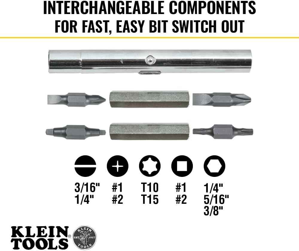 Klein Tools 32500 11-in-1 Screwdriver – Field Service Multi-Tool for Electricians and HVAC Technicians