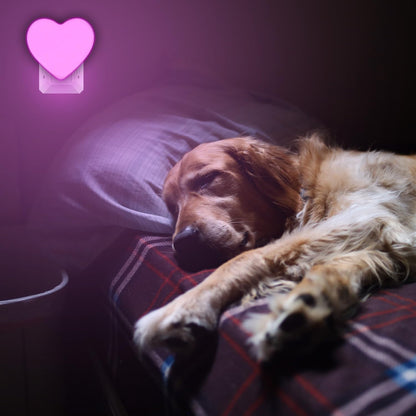 INZU Heart-Shaped LED Night Light Gift – Cute Pink Plug-in for Baby Shower, New Mom, and Toddler Birthday Present