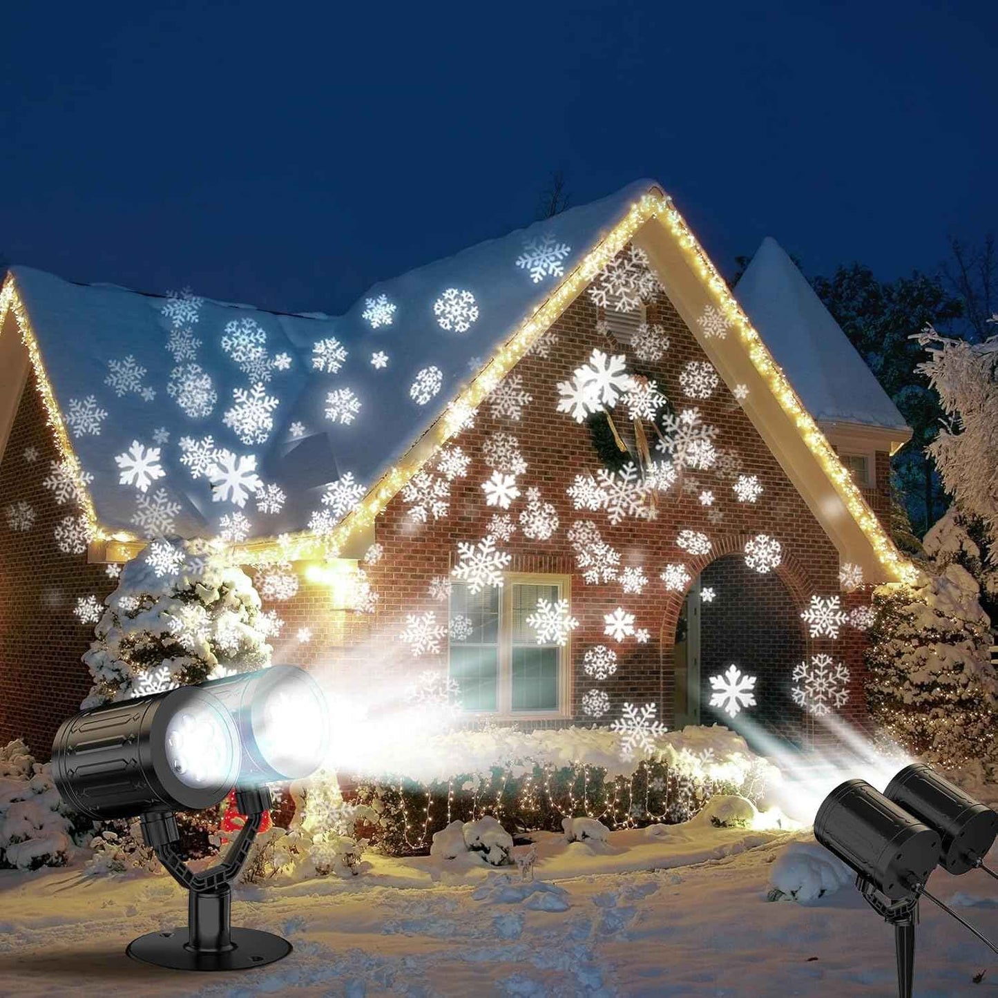 LUMINOUS Winters Night Snowflake Projector – Cozy Housewarming Gift for Her, Festive Holiday Yard Decoration