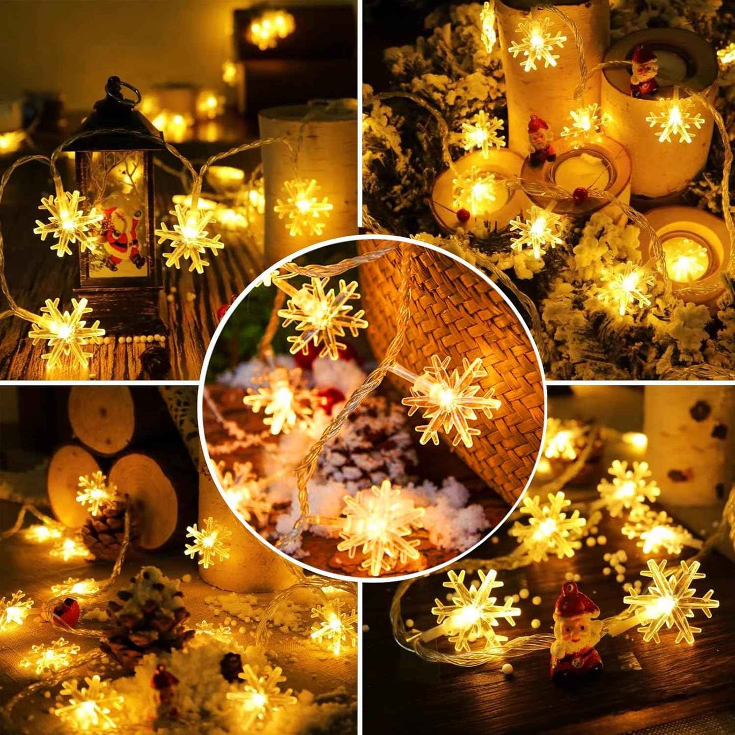 LuminGlow Snowflake Lights – Thoughtful Birthday Gift for Her, Battery Operated Bedroom String Lights for Women