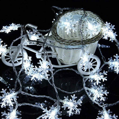 WesGen Snowflake String Lights 20ft – Thoughtful Christmas Gift for Her, Cozy Bedroom & Holiday Decor with Remote