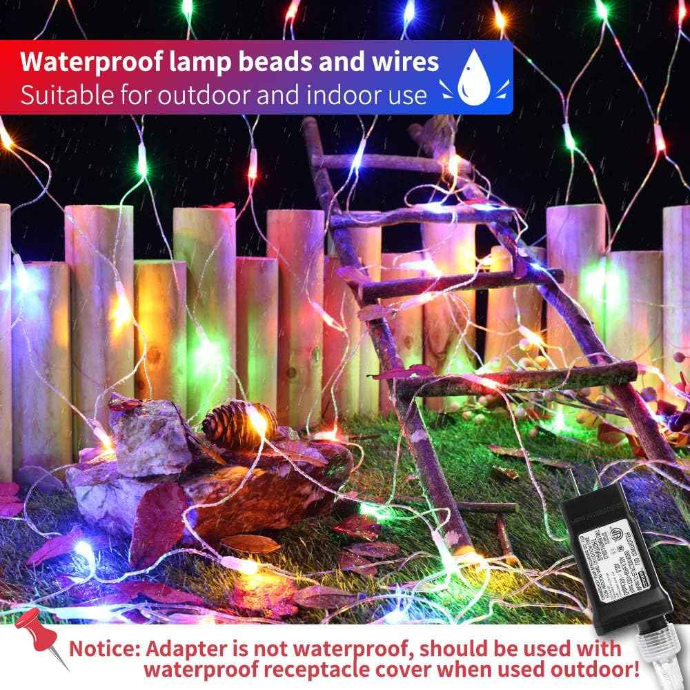 LYHOPE 12ft x 5ft LED Net Lights – IP44 Waterproof Mesh for Patio, Porch, and Outdoor Garden Hedges