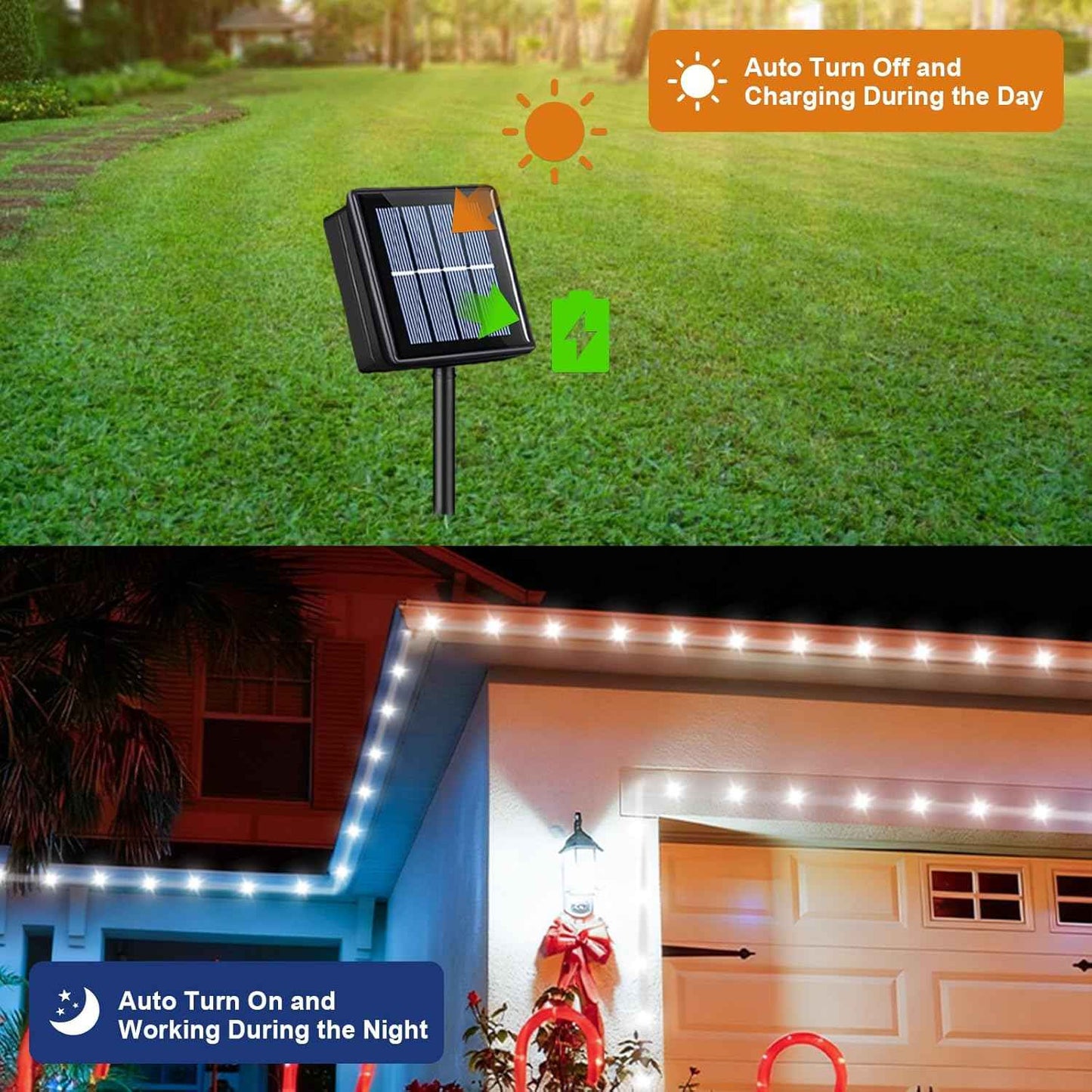 QITONG Solar Rope Lights – 66ft Cozy Bedroom and Living Room Decor Ambient Lighting, 8 Modes