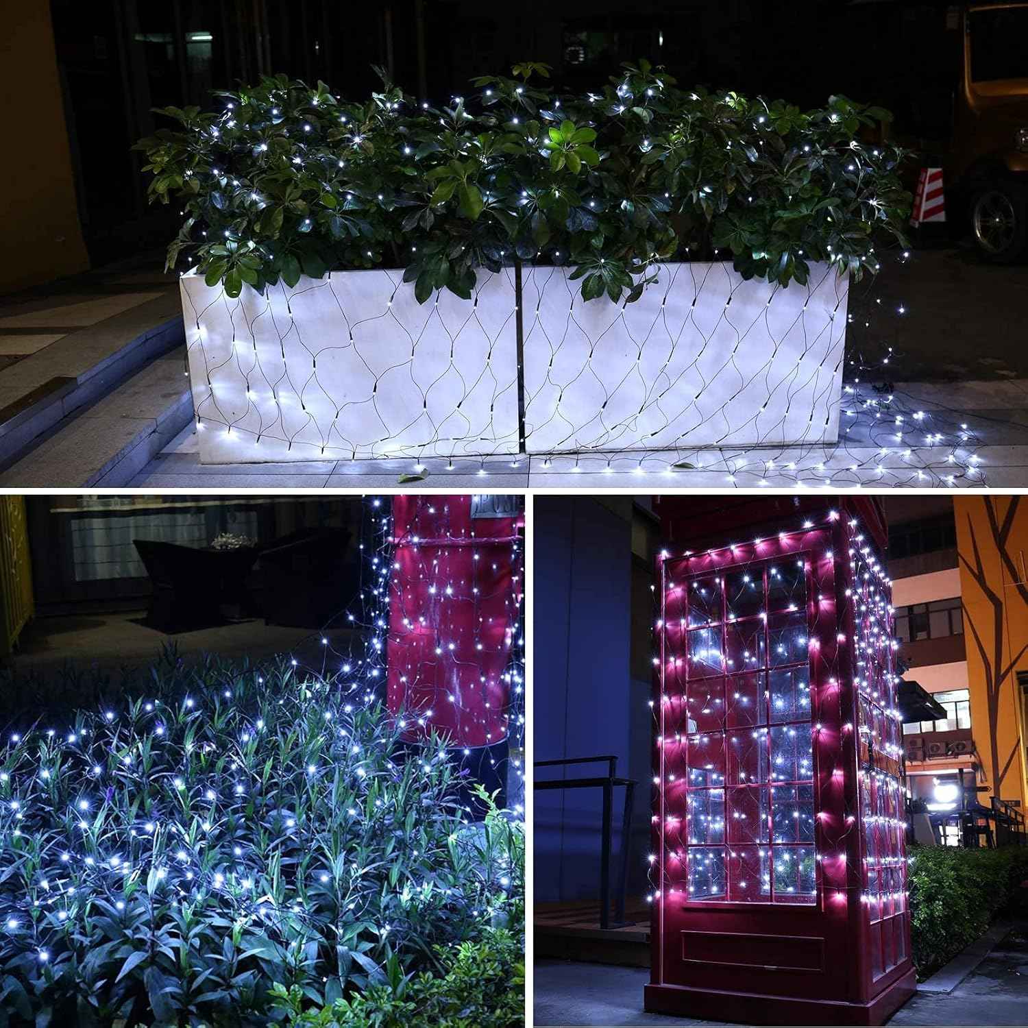 iBaycon 4ft x 6ft Warm White Net Lights – Simple Clean Holiday Decor for Neutral Interiors and Uncluttered Spaces