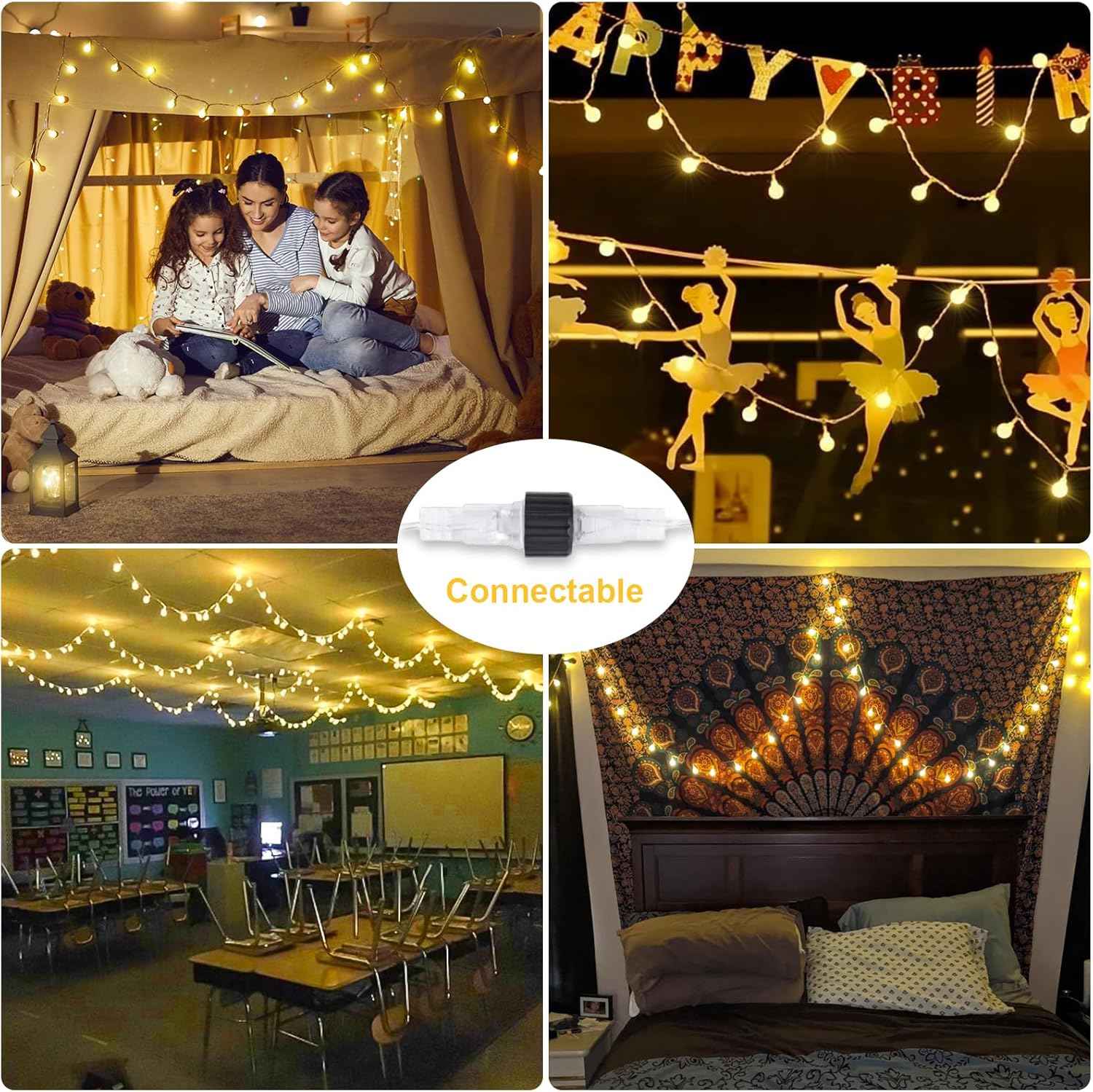JMEXSUSS 100 LED Waterproof Globe String Lights – 33ft Outdoor Patio Lights for Garden Party, Backyard Dining and Camping Setup