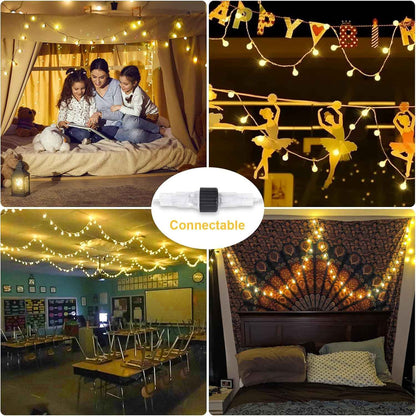JMEXSUSS 100 LED Waterproof Globe String Lights – 33ft Outdoor Patio Lights for Garden Party, Backyard Dining and Camping Setup