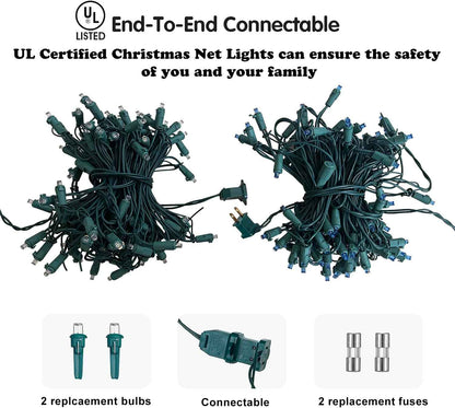 FestoonNET Pro – UL Certified Flameless LED Net Lights, Family-Safe Holiday Lighting for Bushes and Shrubs