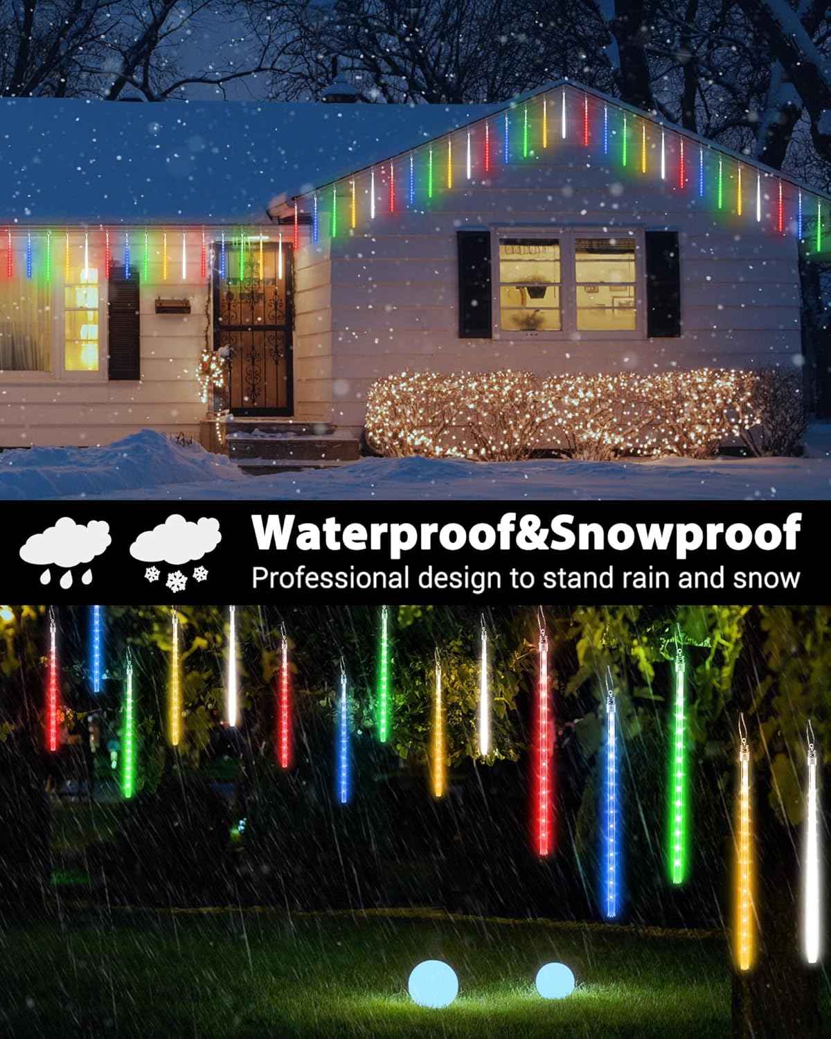 Joomer Meteor Shower Lights – Thoughtful Housewarming Gift for New Homeowners, 240 LED Cascading Set with Timer
