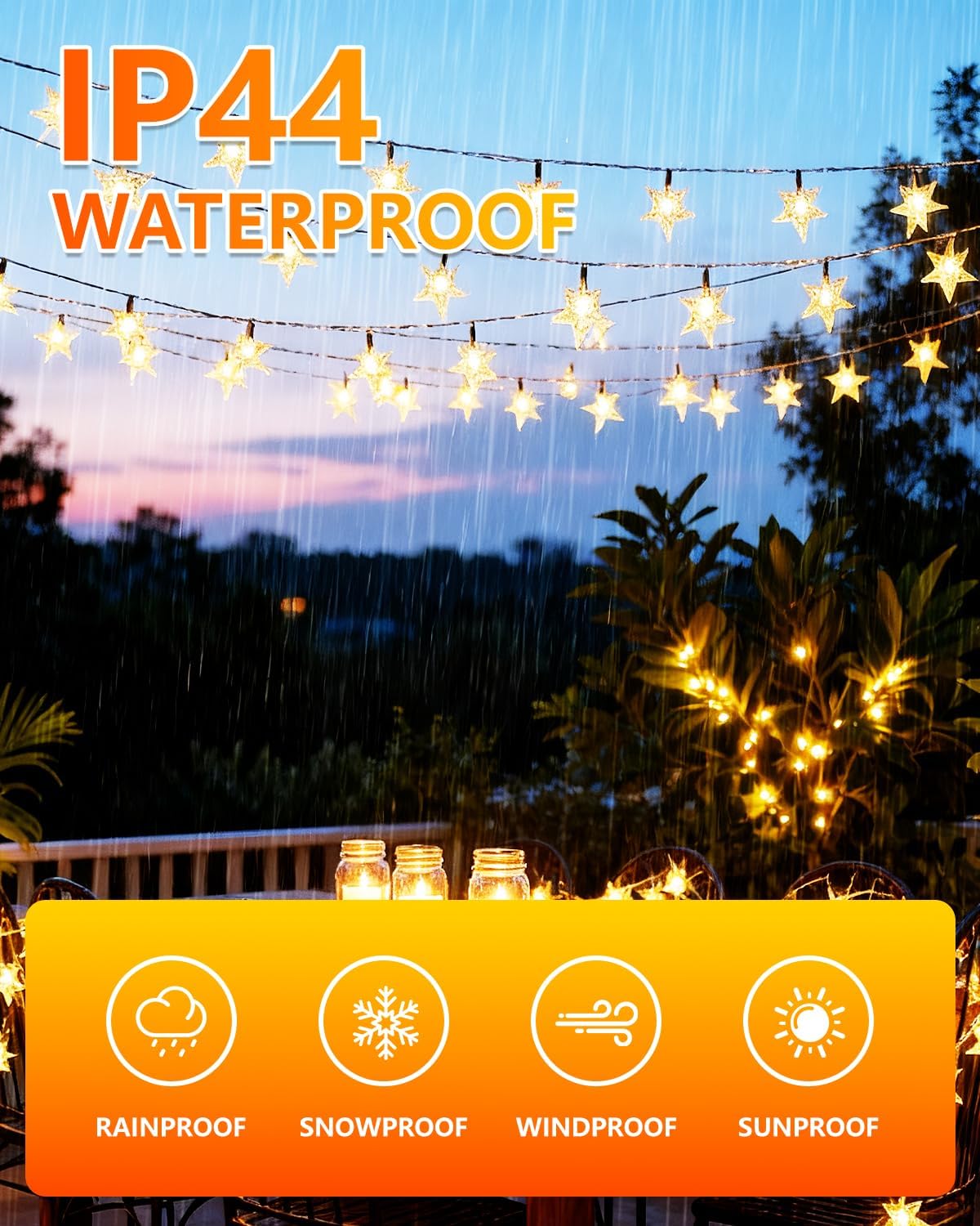 ip44 waterproof wire, bulbs, and transformer for indoor and outdoor use