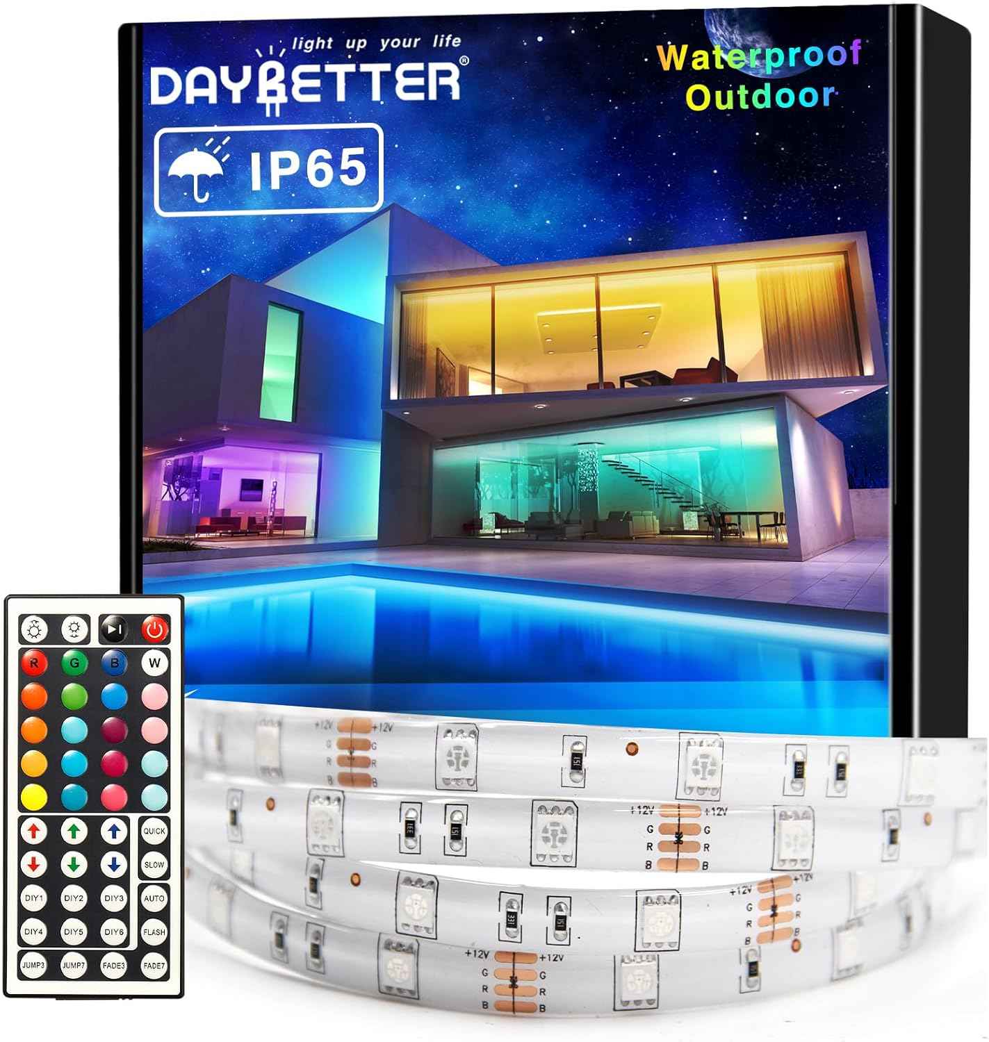 DAYBETTER Waterproof LED Strip Lights – Housewarming Gift for Women and Moms with 32.8ft of Customizable Color