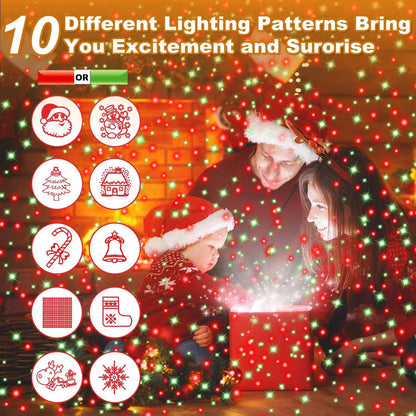 Wall Projection Holiday Lights for Cozy Home Atmosphere – LED Christmas Decor with Red and Green Moving Patterns