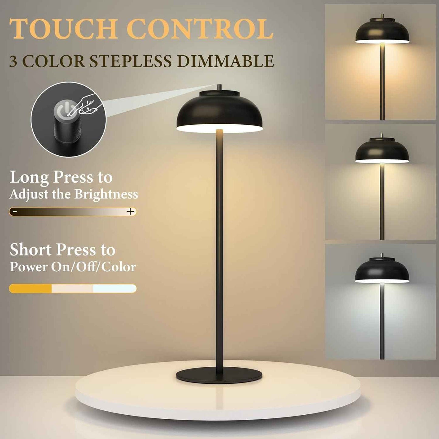 Moragin 2-Pack Minimalist Cordless Table Lamps – Clean-Line Rechargeable Lamps for Clutter-Free Living