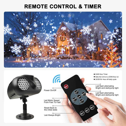 Lumastro Dynamic LED Snowflake Projector – Weatherproof Yard and Garden Decor for Open-Air Christmas Displays, -20°C Rated