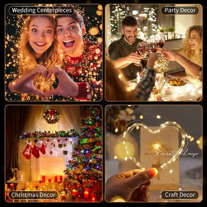 GlowNook LED Fairy Lights – Cozy Bedroom Decor, 7ft Silver Wire String with Warm White Glow