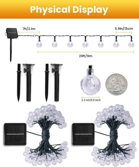 Brightown Solar String Lights – Thoughtful Birthday Gift for Mom and Her Backyard Garden Setup