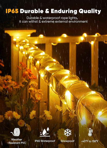 Brightown Solar Rope Lights – Nearly Invisible Wire Fairy Lights for Clean, Uncluttered Modern Outdoor Spaces