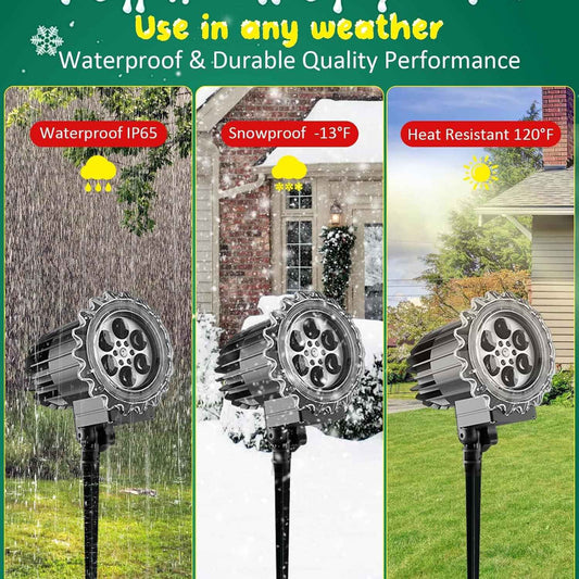 3D Snowflake LED Projector – Bedroom Wall Decor with Dynamic Falling Snow Effect
