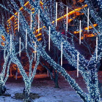 LJLNION Meteor Shower Lights – Weatherproof Patio and Pergola String Lights, IP65 Snow Falling 8 Tube LED Set