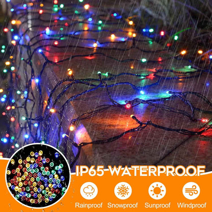 HolidayAura Waterproof String Lights – 33ft IP65 Battery Operated Outdoor Decor for Patio, Garden Fence, and Pergola Wrapping
