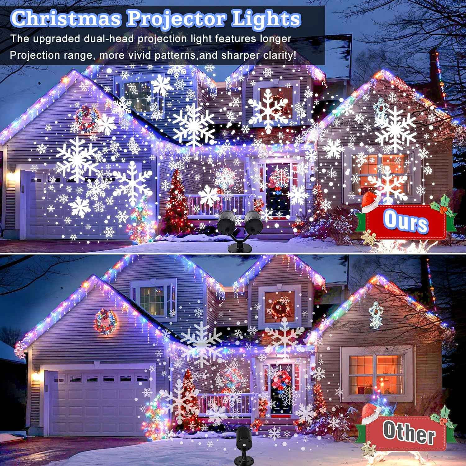 LUMIORA WinterGlow Snowflake Projector – Flameless Smokeless Holiday Lighting, Safe Around Kids and Pets