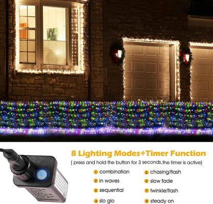BlcTec Outdoor Holiday Net Mesh 360 LED – Connectable Waterproof Bush Lights for Lawns, Pergolas and Open-Air Gatherings