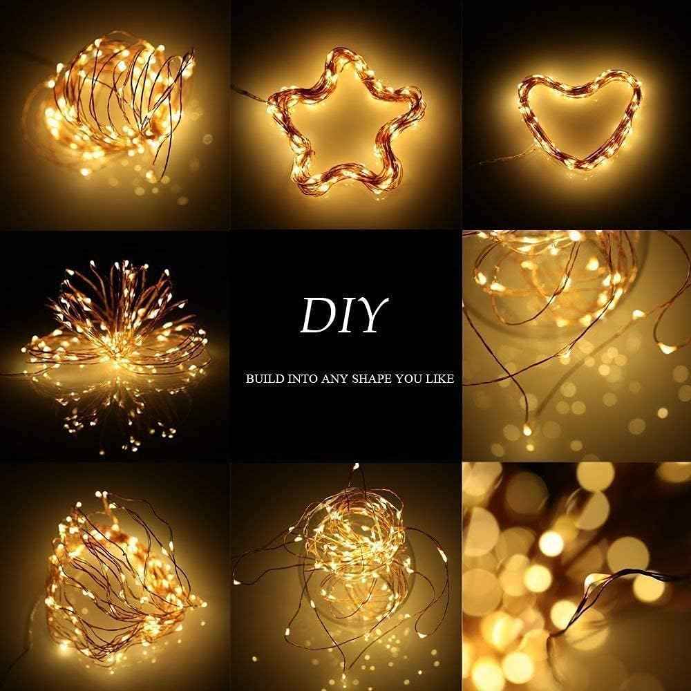 Sanniu LED Starry Fairy Lights – Thoughtful Birthday Gift for Her, Battery Powered Bedroom Decor in Warm White
