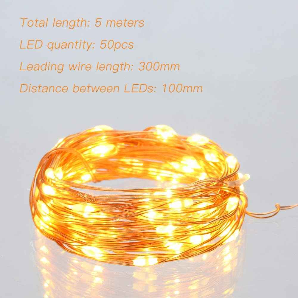 Lumify LED Fairy Lights Battery Operated – 16ft Warm White Copper Wire for Cozy Bedroom Walls and Headboard Ambiance
