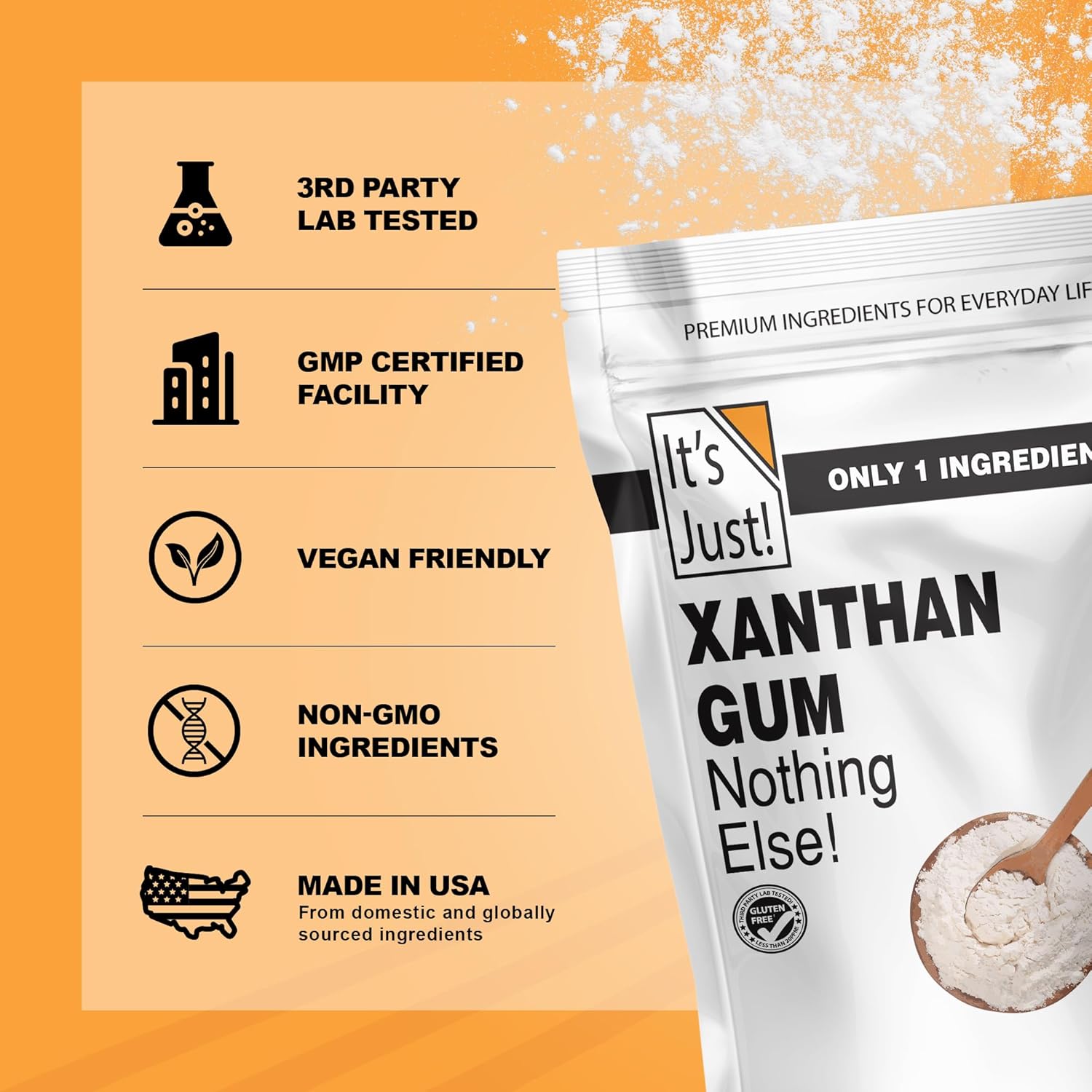 It's Just - Xanthan Gum for Family Baking Days, Kid-Safe Gluten-Free Cookie and Bread Binder