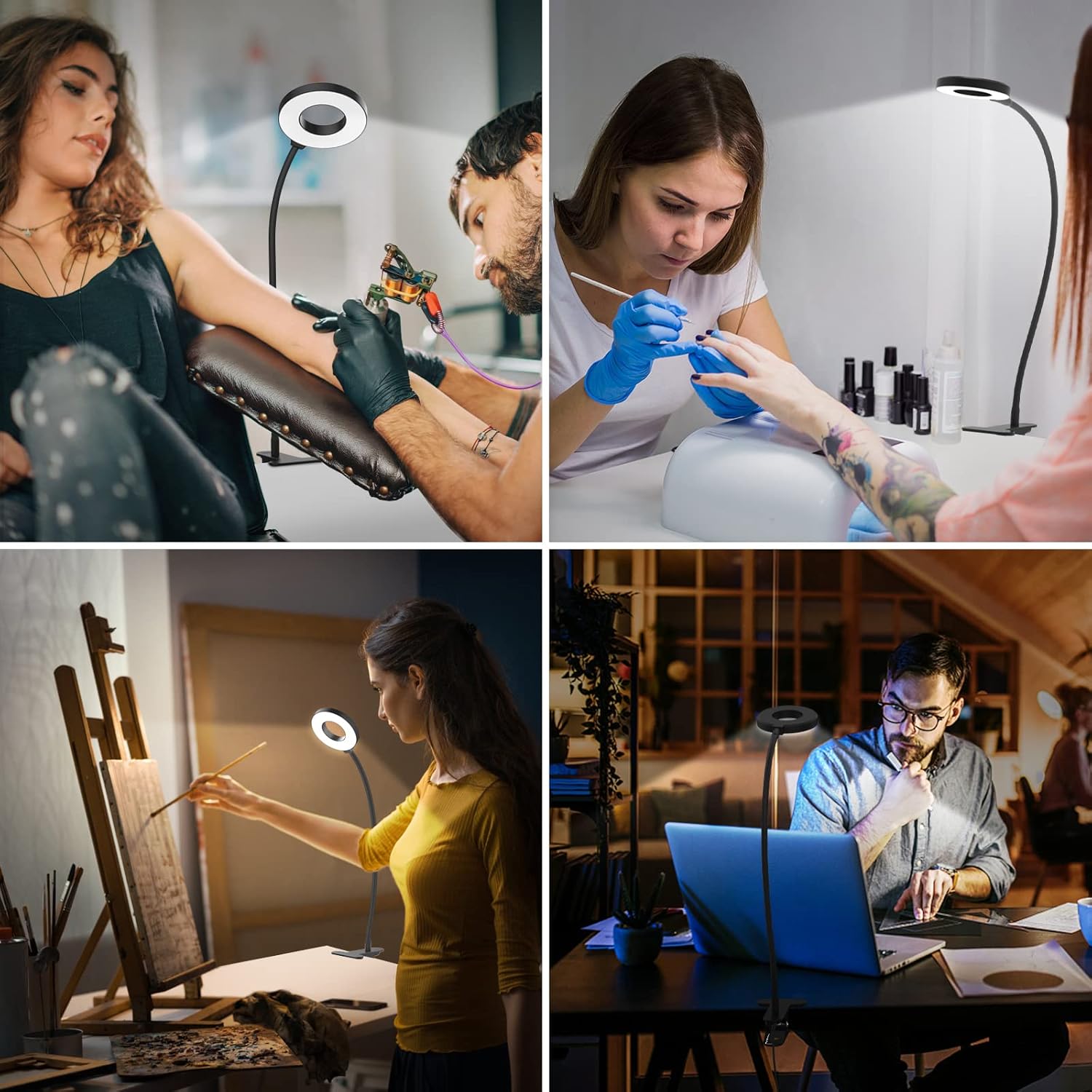 iZELL LED Clamp Desk Lamp for Home Office – 660 Lumen Task Light with 3 Color Modes for Focused Work, Sewing, and Crafting