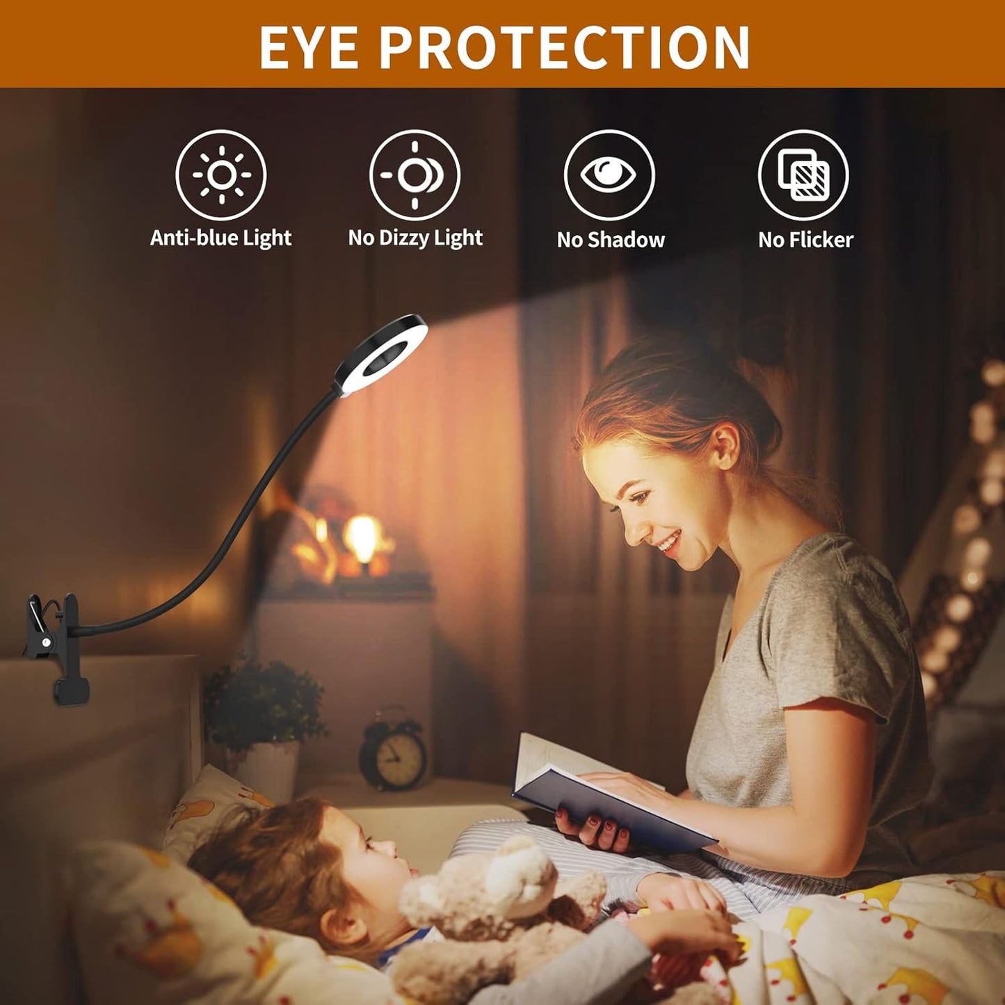 iZELL LED Clamp Desk Lamp for Home Office – 660 Lumen Task Light with 3 Color Modes for Focused Work, Sewing, and Crafting