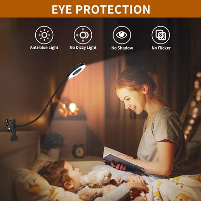 iZELL LED Clamp Desk Lamp for Home Office – 660 Lumen Task Light with 3 Color Modes for Focused Work, Sewing, and Crafting
