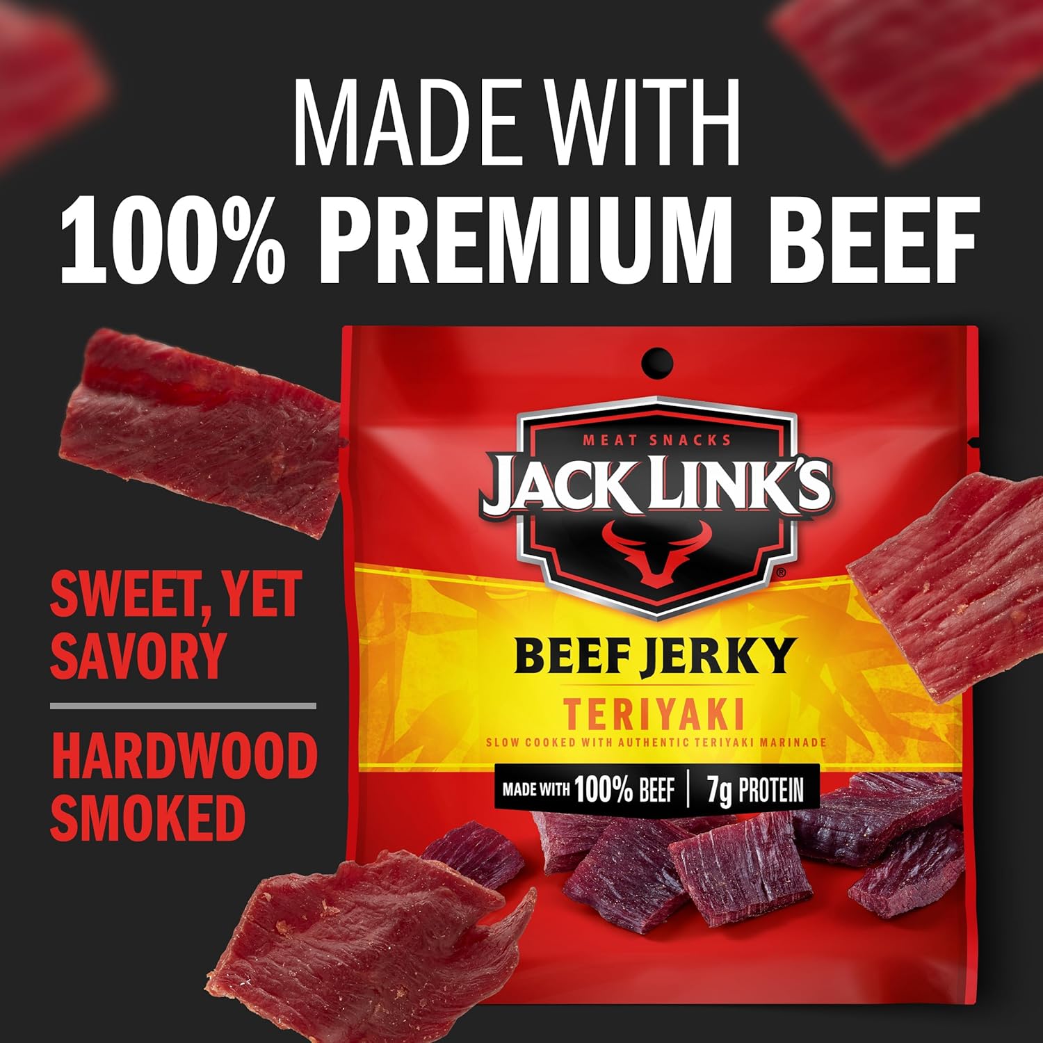 Jack Link's Beef Jerky Variety Pack - Original and Teriyaki - Kid-Approved High-Protein Lunchbox Add-In for Picky Eaters, 9 Count