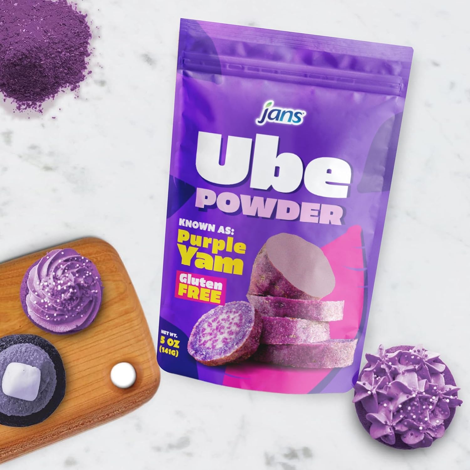 Jans Ube Powder for Baking, 5 oz | Single-Ingredient Pantry Staple for Simple Recipes