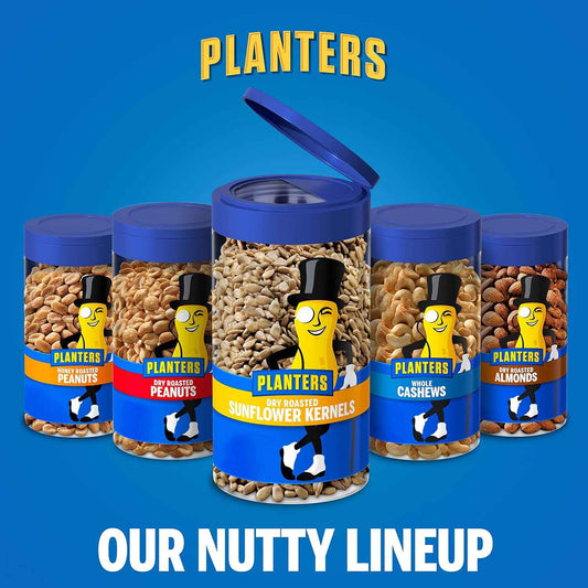 PLANTERS Pop & Pour Sunflower Seeds – Camping and Hiking Snack, Resealable Travel Jar for Trails