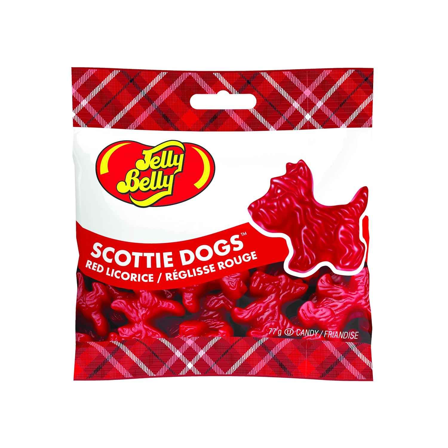 JellyBelly Scottie Dog Red Licorice Bags – Whimsical Valentine's Day Gift for Her, Shareable 3-Pack