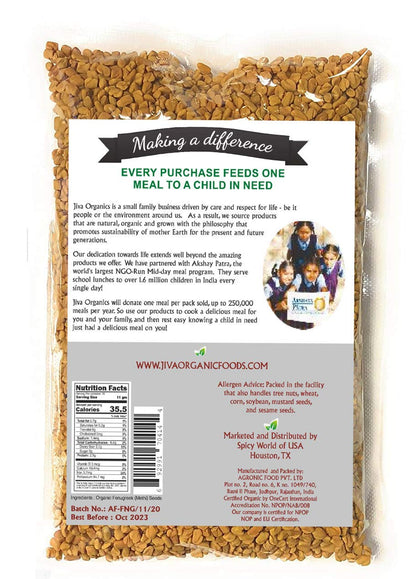 Jiva Organic Fenugreek Seeds 7 Ounce – Raw Methi Dana for Lactation Support, Digestion Soaks & Mindful Morning Routines
