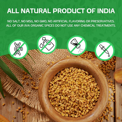 Jiva Organic Fenugreek Seeds 7 Ounce – Raw Methi Dana for Lactation Support, Digestion Soaks & Mindful Morning Routines