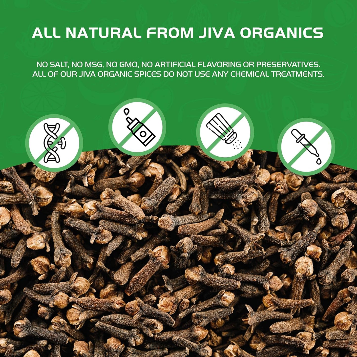 Jiva Organic Whole Cloves – Warming Spice for Yoga Room Meditation Rituals, 3.5 oz Pouch