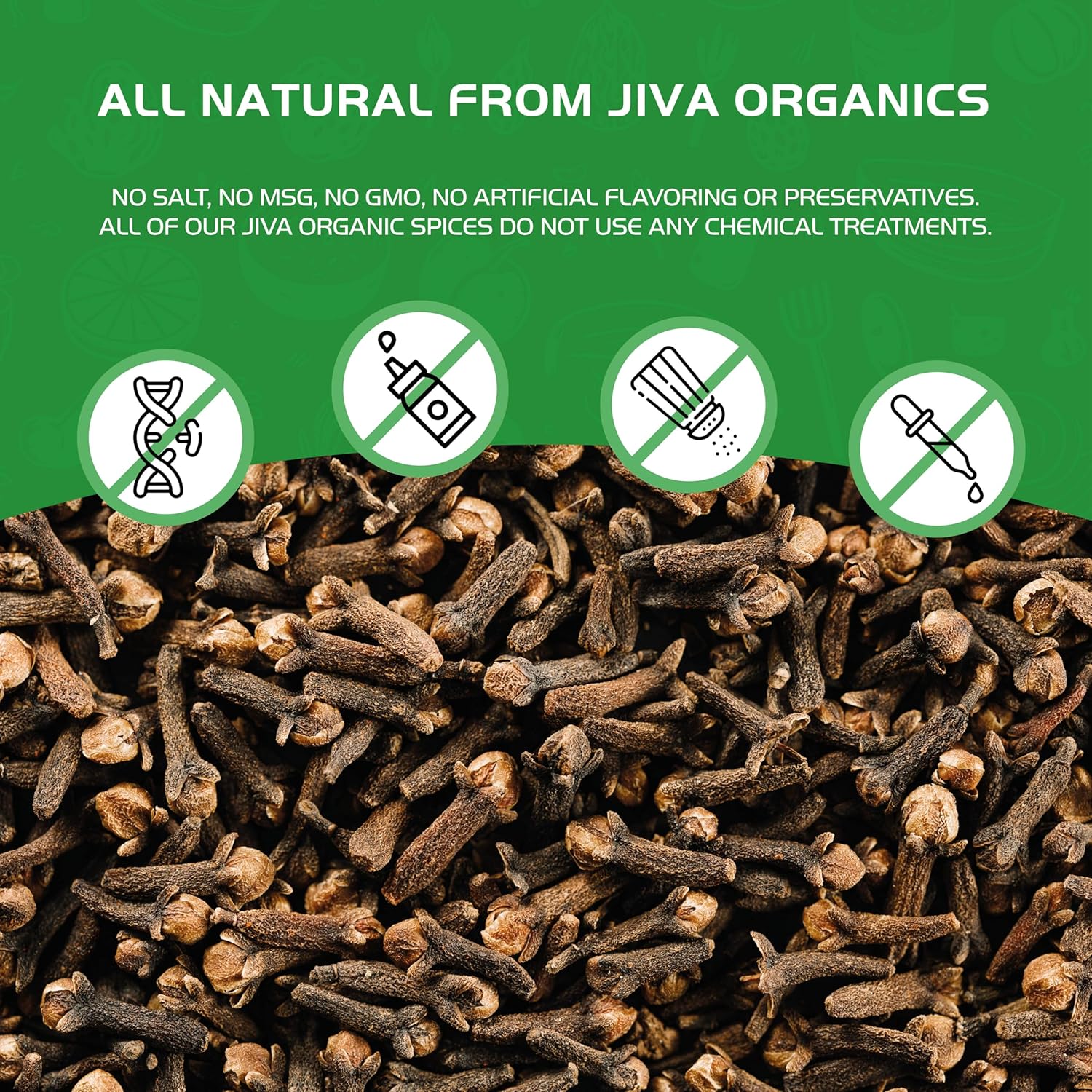 Jiva Organic Whole Cloves – Warming Spice for Yoga Room Meditation Rituals, 3.5 oz Pouch