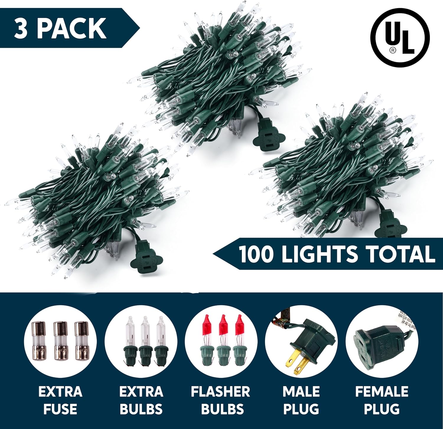 Joiedomi Flameless String Lights Indoor – UL588 Certified 300 Mini Incandescent Bulbs, No Flame No Smoke Risk Around Kids Pets and Curtains