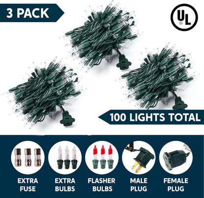 Joiedomi Flameless String Lights Indoor – UL588 Certified 300 Mini Incandescent Bulbs, No Flame No Smoke Risk Around Kids Pets and Curtains