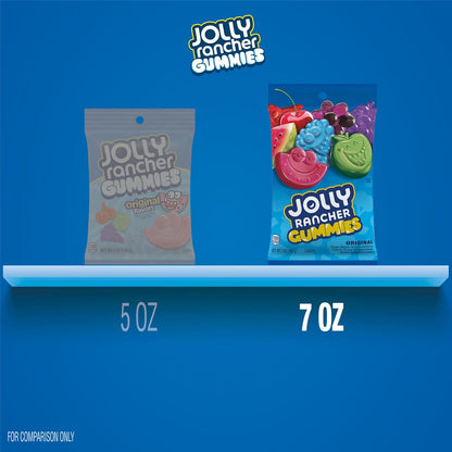 JOLLY RANCHER Gummies Assorted Fruit Flavored Candy Bag – Five-Flavor Assortment for Kids' Snack Drawer, Car Cup Holders, and Car Trips