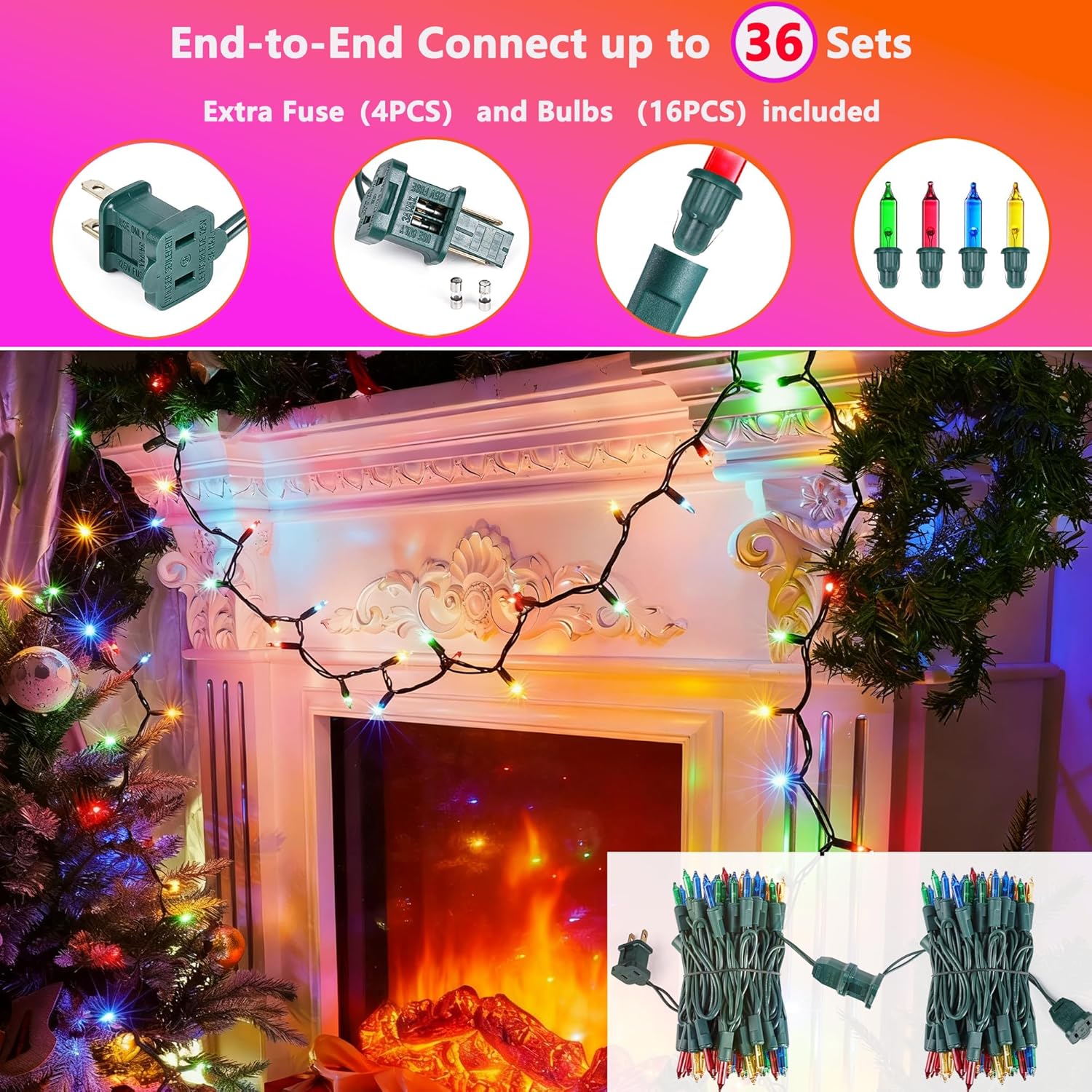 Joomer LED Christmas Lights – Thoughtful Holiday Gift for Home Decorators, 2 Pack Indoor Outdoor String Lights