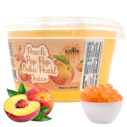 Fusion Select Strawberry Bursting Boba – Travel-Friendly Add-In for Camping Iced Coffee and Teas